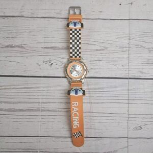 Geneva Watch Japan Movement Racecar Cars Kids Watch Boys and Girls Orange